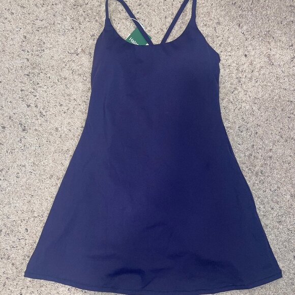 NWT Navy Blue Halara Easy Peezy Dress (Regular Length) - Picture 1 of 8